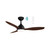 132cm 52-inch Black-Walnut DC Ceiling Fan With Light Smart Remote Control 3 Blade 36W