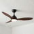 132cm 52-inch Black-Walnut DC Ceiling Fan With Light Smart Remote Control 3 Blade 36W