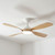 132cm 52-inch White-Oak DC Ceiling Fan With Light Smart Remote Control 4 Blade 40W