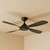132cm 52-inch Black DC Ceiling Fan Remote Control Smart 4 Blade 40W 6 Speed