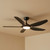 132cm 52-inch Black DC Ceiling Fan With Light Smart Remote Control 5 Blade 33W