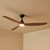 142cm 56-inch Black-Teak DC Ceiling Fan With Light Smart WIFI Remote 3 Blade 33W