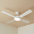 132cm 52-inch White DC Ceiling Fan With Light 4 Blade 36W