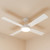122cm 48-inch White DC Ceiling Fan With Light 4 Blade 36W