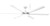 165cm 65-inch White DC Ceiling Fan With Light Smart WIFI Remote 6 Blades 55W
