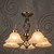 Pendant Light 54cm Brass Alabaster Glass 5 Light E27 60W