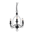 Pendant Light 45cm Black Candelabra Style 3 Light E14 60W