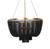 Pendant Light 70cm Black and Gold Beaded 5 Light E27 60W