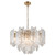 Pendant Light 61cm Gold Clear Ice Glass 10 Light E14 25W