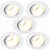 LED Downlight 5 Pack White 8W Tri-CCT 720lm Dimmable IP20 Tiltable