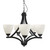 Chandelier 62cm Black Opal Glass 5 Light E27 60W