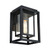 Wall Light Black Double Frame Cube Lantern Clear Glass E27 60W IP43