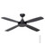 137cm 54-inch Black DC Ceiling Fan Remote Control 4 Blade 35W 6 Speed