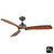 132cm 52-inch Black-Woodgrain DC Ceiling Fan With Light WiFi Remote 3 Blade 35W