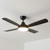 Comolli 122cm 48-inch Black DC Ceiling Fan With Light Remote 4 Blade 35W 6 Speed