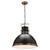 Pendant Light 40cm Black Metal E27 40W Adjustable Cord