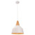 Modern Industrial Pendant Light 26cm White Timber Detail E27 25W