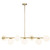 Pendant Light Brass Opal Glass 7 Light E27 25W 120cm Adjustable Rod