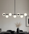 Pendant Light Black Opal Glass 7 Light E27 25W 120cm Adjustable Rod