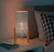 Table Lamp White Perforated Cylinder Timber Base E27 40W