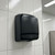 Hand Dryer Matte Black Steel Sensor Operated 1640W 30cm