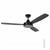 137cm 54-inch Black DC Ceiling Fan Remote 3 Blade 35W 6 Speed
