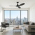 122cm 48-inch Black DC Ceiling Fan Remote Control 3 Blade 35W 6 Speed