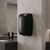 Hand Dryer Black Steel Sensor Operated 1500W 33cm