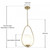 Pendant Light 23cm Gold Glass E27 60W Adjustable Cord