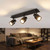 Ceiling Spotlights Black 3 Heads 10W Adjustable GU10 39cm