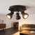 Ceiling Spotlights Black 3 Heads 10W Adjustable GU10 19cm