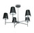 Pendant Light 64cm Black String Shades 5 Light G9 40W