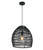 Pendant Light 34cm Black Rattan E27 40W Adjustable Cord