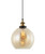 Pendant Light 25cm Amber Glass Antique Brass E27 72W Adjustable Cord