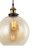 Pendant Light 25cm Amber Glass Antique Brass E27 72W Adjustable Cord