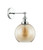 Wall Light Amber Glass Chrome E27 72W 32cm