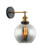 Wall Light Smokey Glass Antique Brass E27 72W 32cm