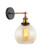 Wall Light Amber Glass Antique Brass E27 72W 32cm