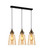 Pendant Light 72cm Amber Glass E27 72W Adjustable Cord