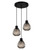 Pendant Light 46cm Smokey Ribbed Glass E27 72W Adjustable Cord