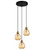 Pendant Light 46cm Amber Ribbed Glass E27 72W Adjustable Cord