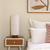 Table Lamp White Linen E27 60W Cylinder 51cm