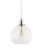 Pendant Light 25cm Clear Glass Chrome E27 72W Adjustable Cord