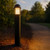 Black 1m Bollard Light Louvred 240V E27 IP44 Surface Mounted