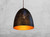 Rustic Black Pendant High Dome Shape Gold Interior