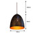 Black Pendant Light - High Dome Shape Gold Interior - Celeste