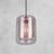 Glass Pendant Industrial Style With Copper Cage