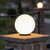 Marine Grade Pillar Light 200mm Black with Opal Sphere E27