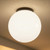 Marine Grade Ceiling Light 300mm Black with Opal Sphere E27