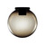 Marine Grade Ceiling Light 250mm Black with Smoke Sphere E27